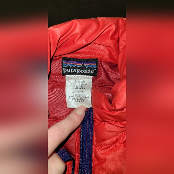 Patagonia Red Quilted Puffer Jacket Coat Boy Sz Large - Picture 8 of 8